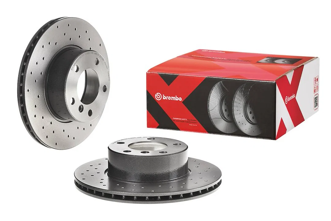 0969241XC02 – BREMBO Brake Rotor, Vented Cross Drilled One Piece Design Wheel Bolt Pattern 5 x 120 Millimeter 296 Mil...